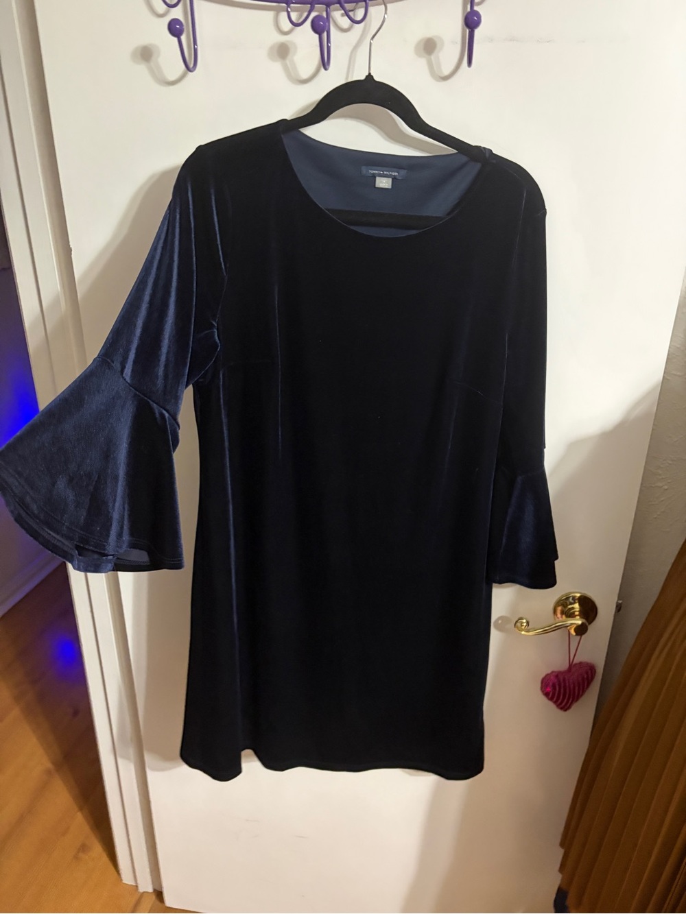 🥳 14 Tommy Hilfiger Navy Velvet like Dress